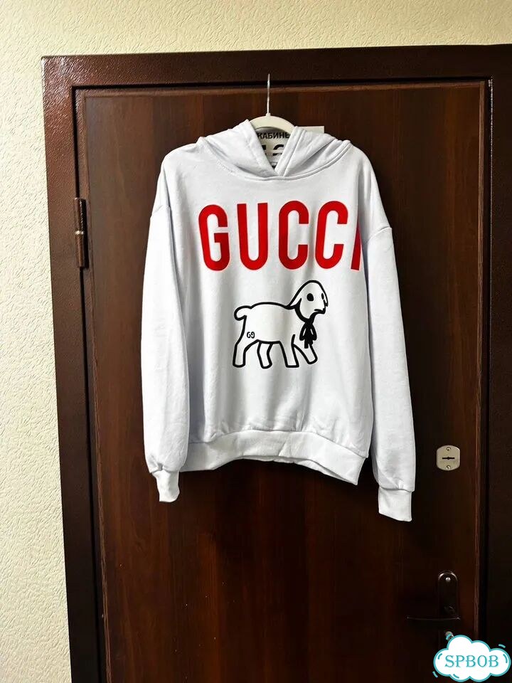 Худи gucci lamb archive белое фото 1