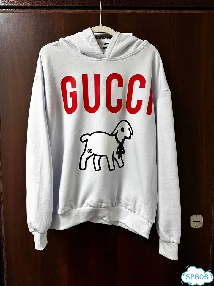 Худи gucci lamb archive белое фото 2