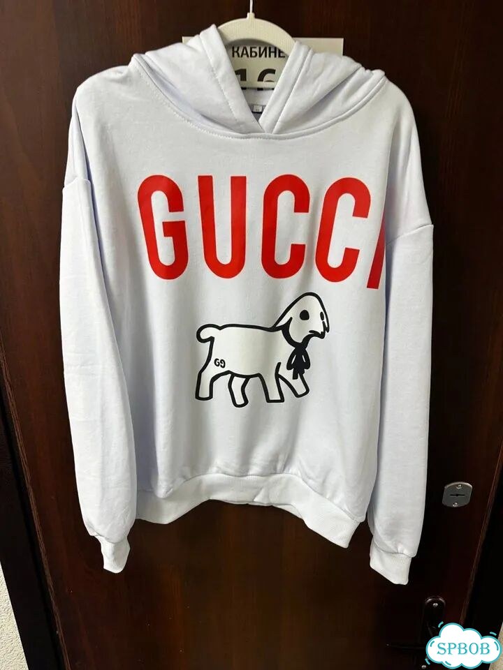 Худи gucci lamb archive белое фото 6