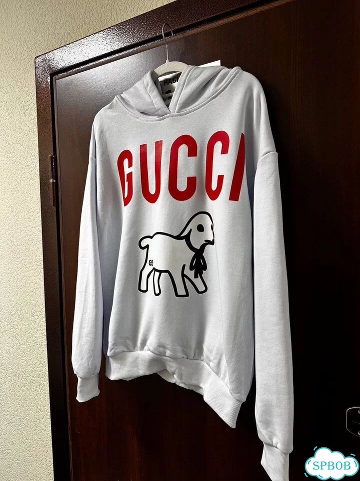 Худи gucci lamb archive белое фото 7