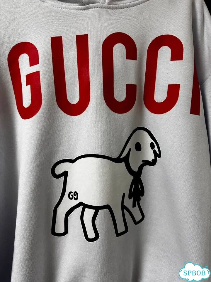 Худи gucci lamb archive белое фото 8