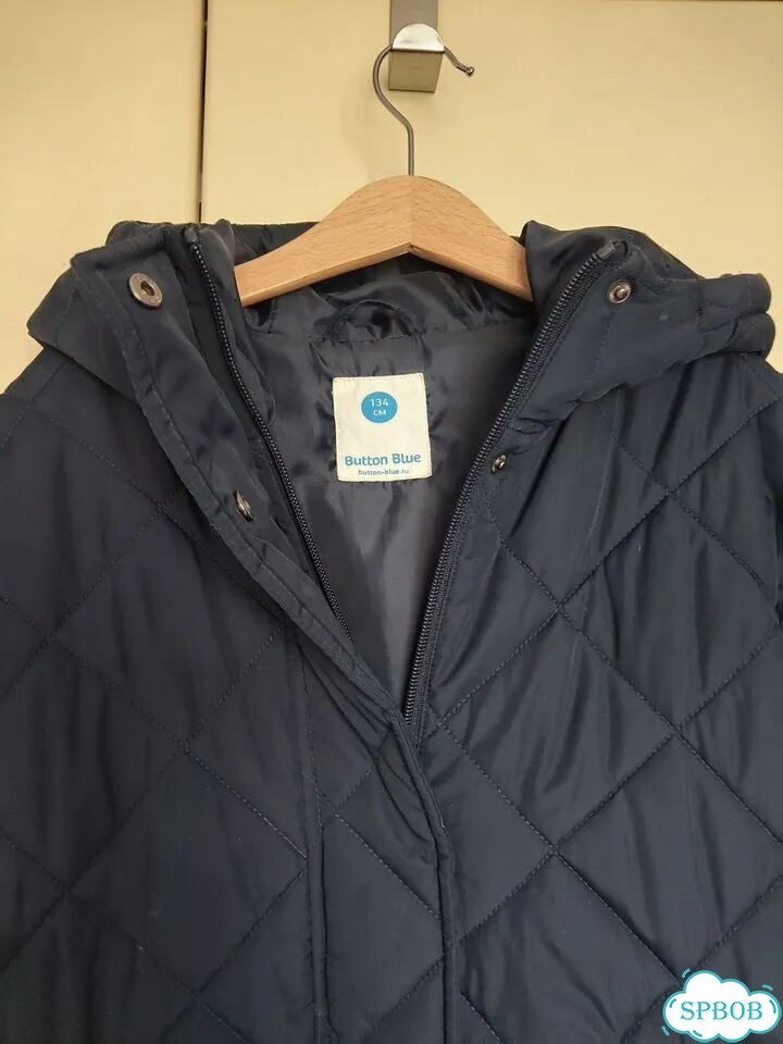 Пальто стеганное button blue 134 фото 2