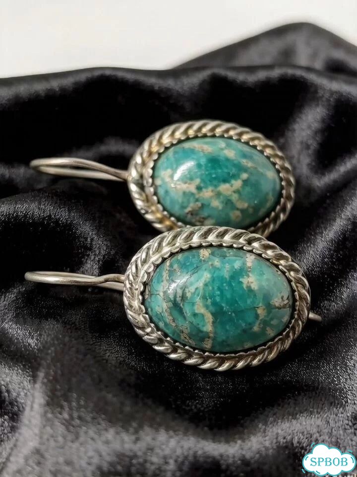 Винтажные серьги с амазонитом фото 1