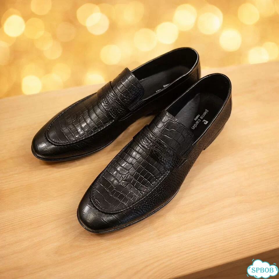 Удобные туфли мужские Pierre Cardin крокодиловые фото 5