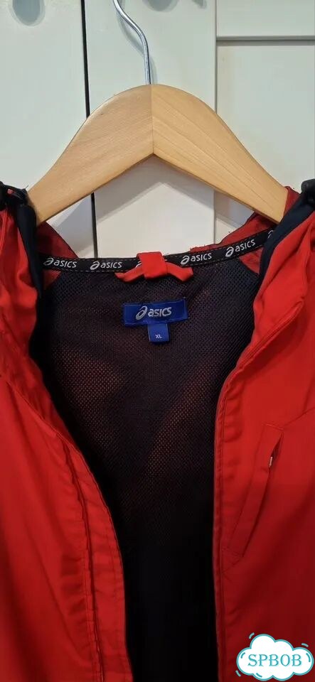Куртка ветровка Asics красная фото 2