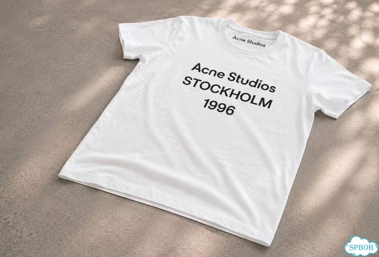 Футболка Acne Studios Based Logo белая фото 7