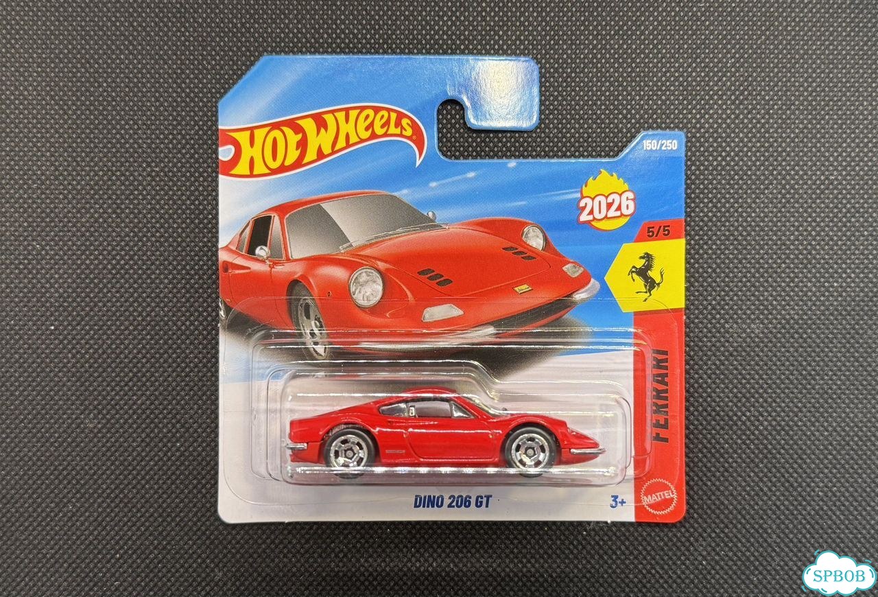 Hot Wheels Ferrari Dino 206 GT Short Card фото 1