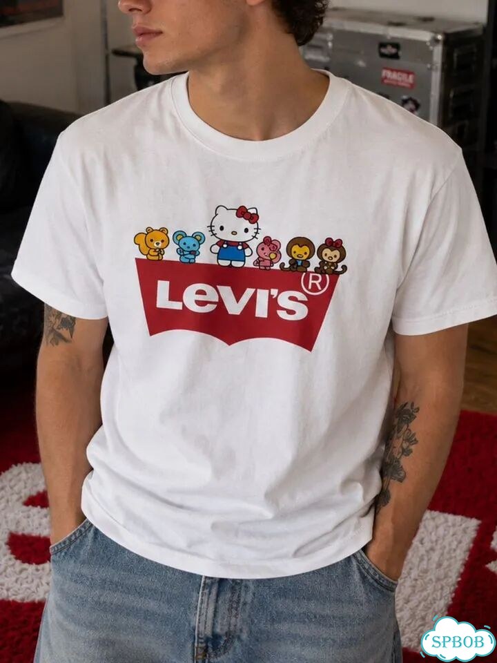 Футболка Levi’s Hello Kitty белая фото 9