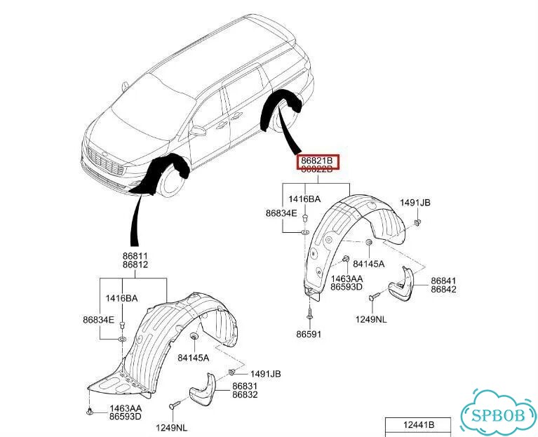 Подкрылок задний правый Kia Carnival YP D4HB 2018 фото 3