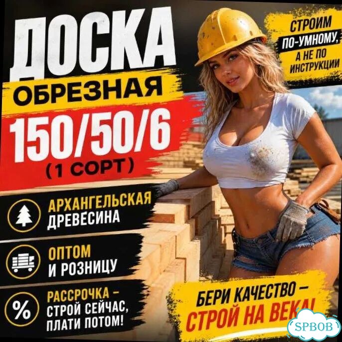 Доска обрезная. Пиломатериал 150-50-6 сорт № 1 фото 4
