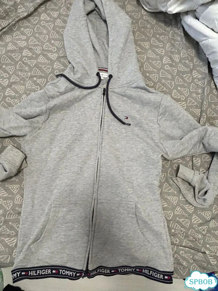 Зип худи tommy hilfiger серое фото 1
