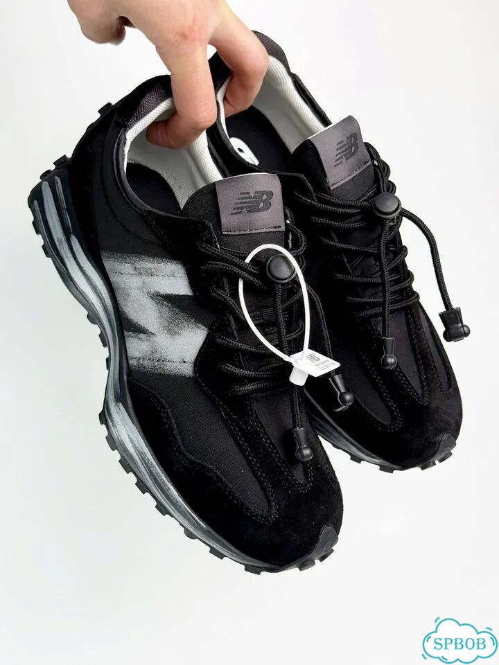 New Balance 327 Black White фото 4