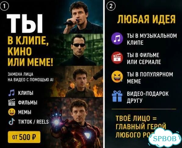 Ты в клипе, мемах и кино (ии) Deepfake на заказ фото 2