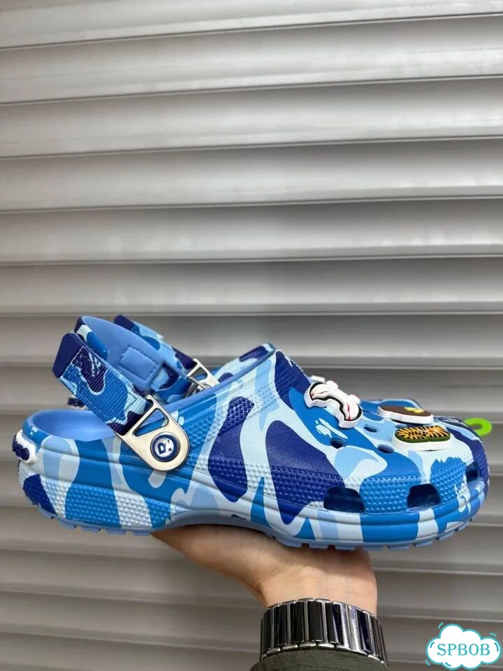 Кроксы Crocs bape Classic Clog Blue Camo фото 1