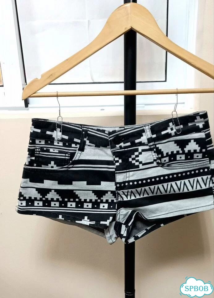 Джинсовые шорты Topshop moto 44 w28 принт графика фото 3