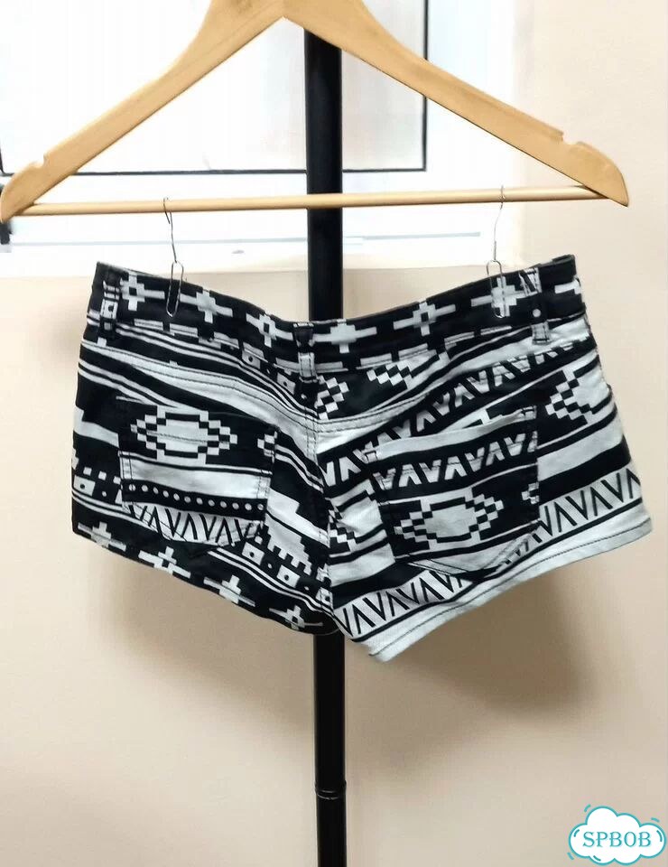 Джинсовые шорты Topshop moto 44 w28 принт графика фото 4