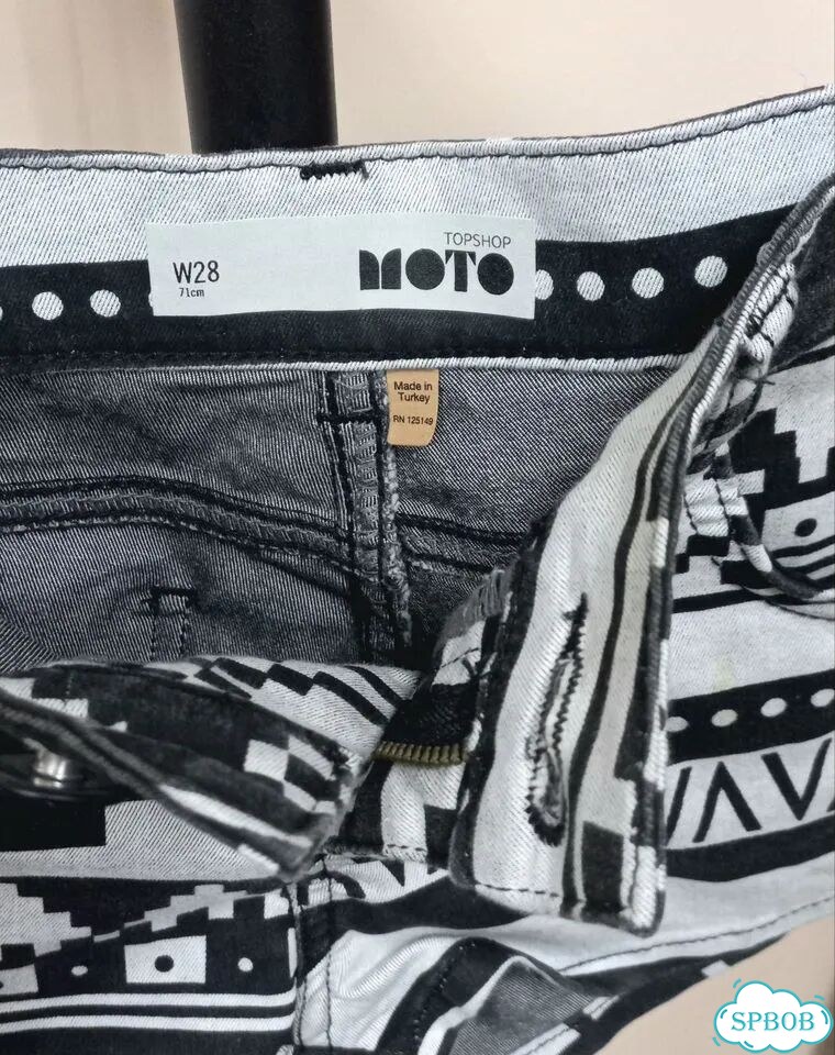 Джинсовые шорты Topshop moto 44 w28 принт графика фото 5