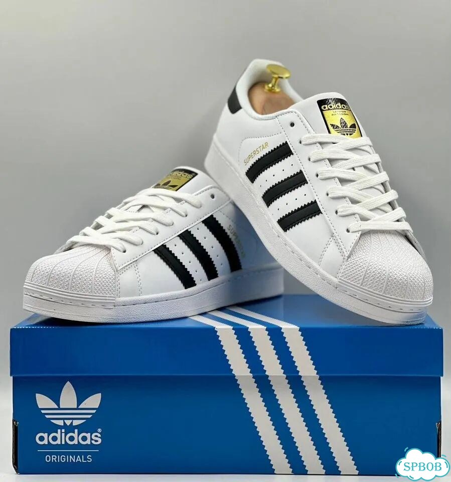 Adidas Superstar White Black фото 1