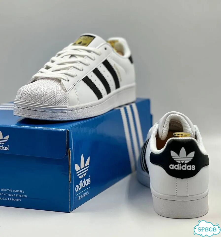 Adidas Superstar White Black фото 2