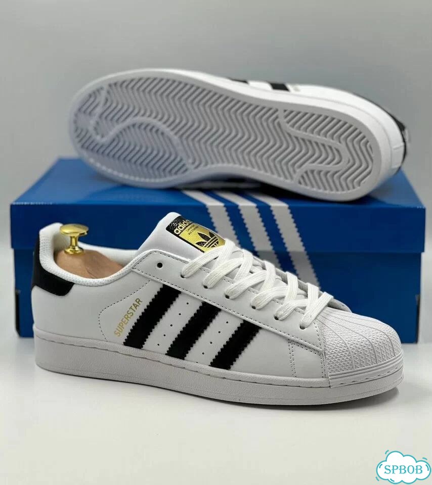 Adidas Superstar White Black фото 3