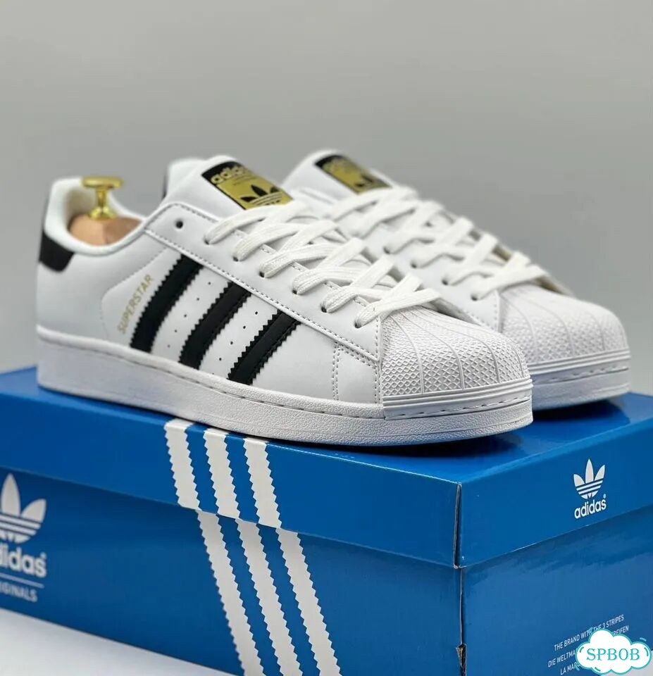 Adidas Superstar White Black фото 4