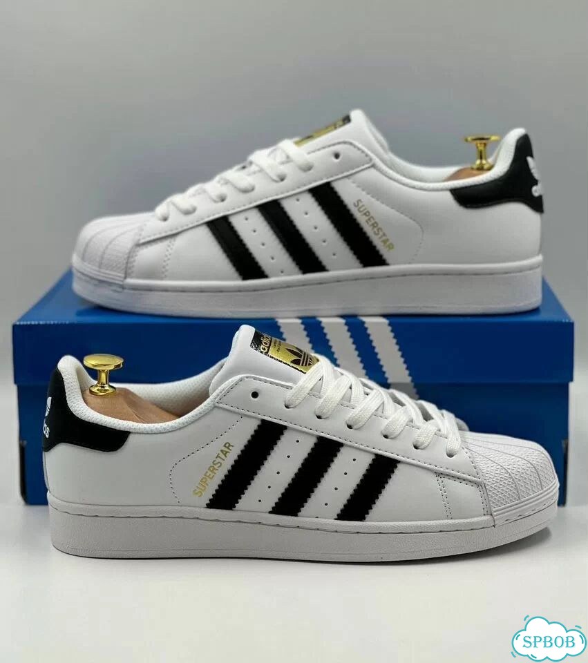 Adidas Superstar White Black фото 5
