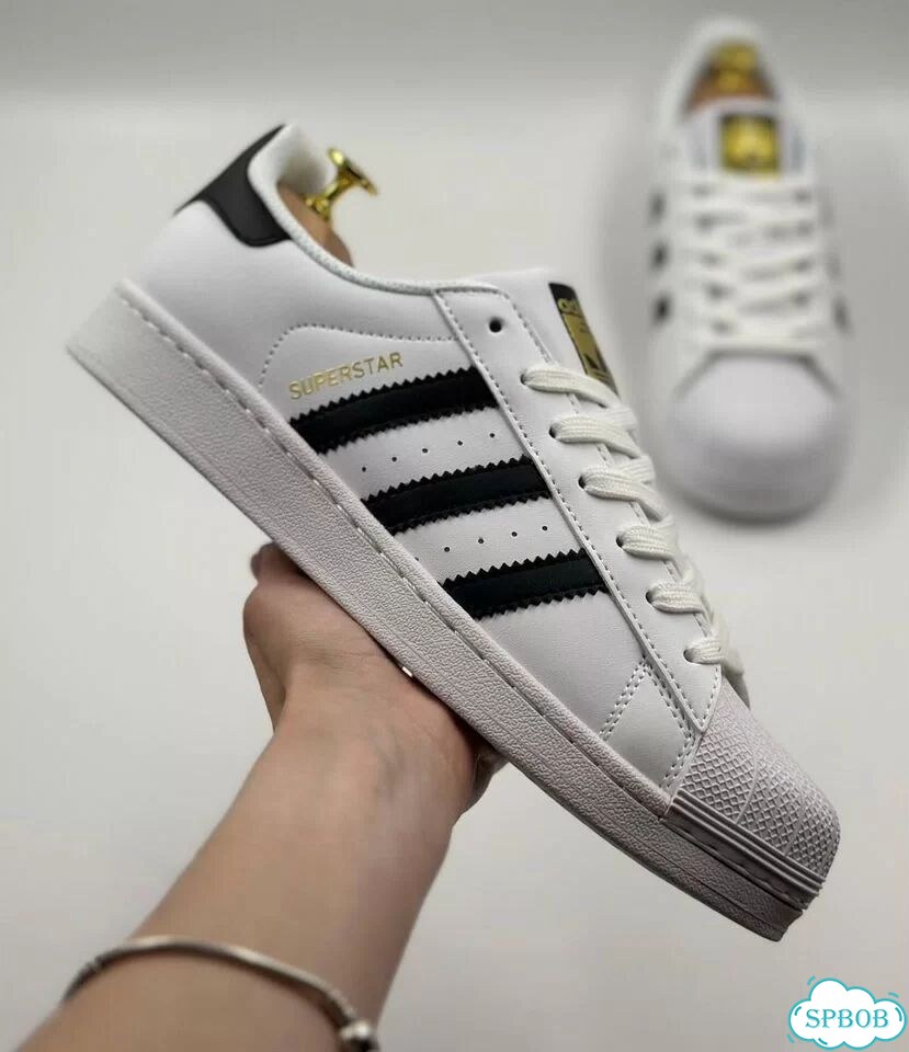 Adidas Superstar White Black фото 7