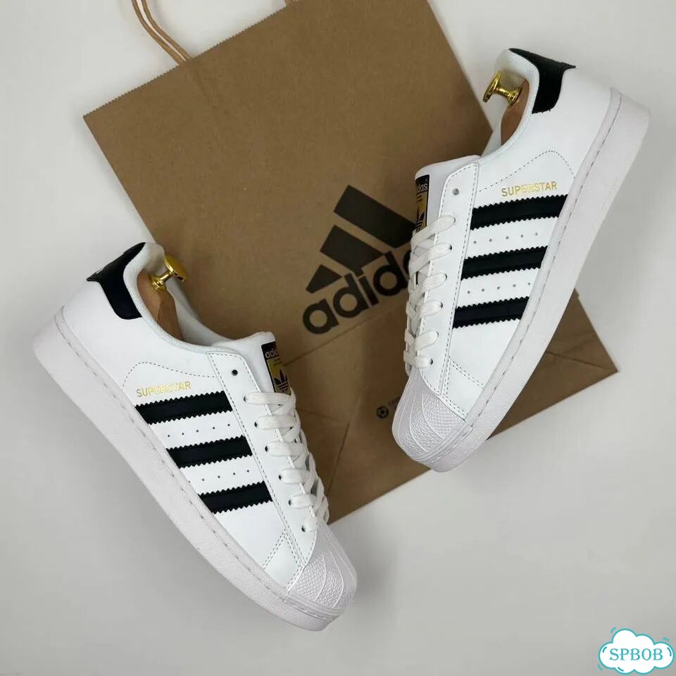 Adidas Superstar White Black фото 8