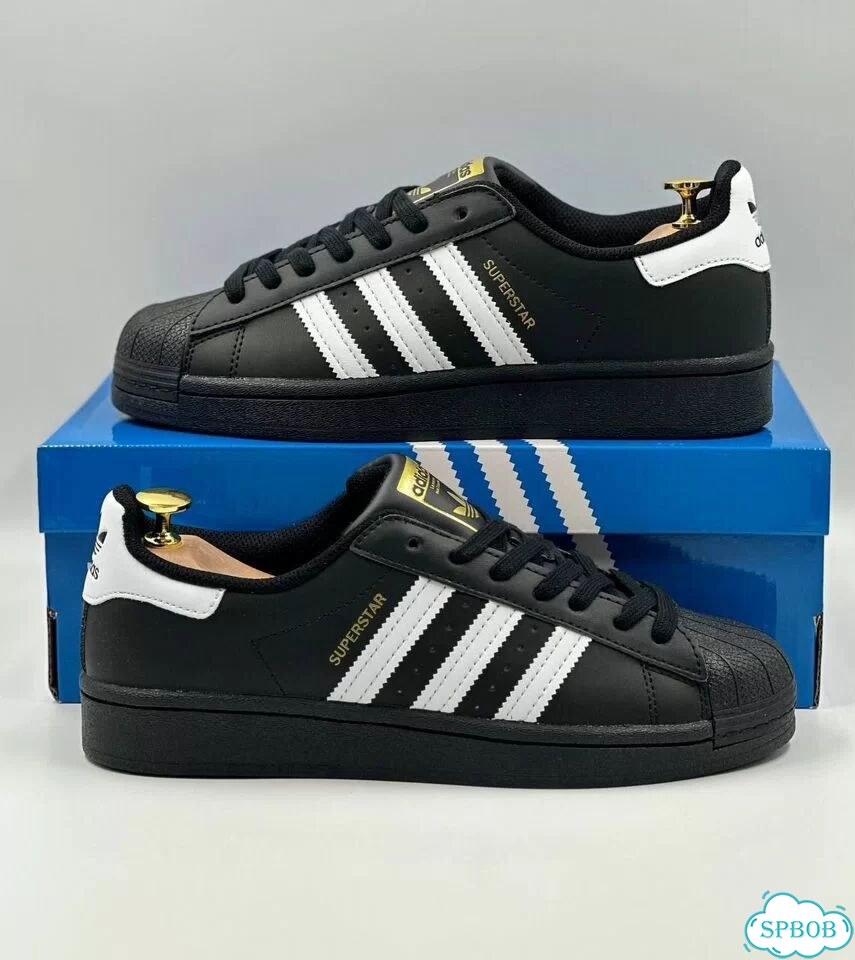 Adidas Superstar Black White фото 3