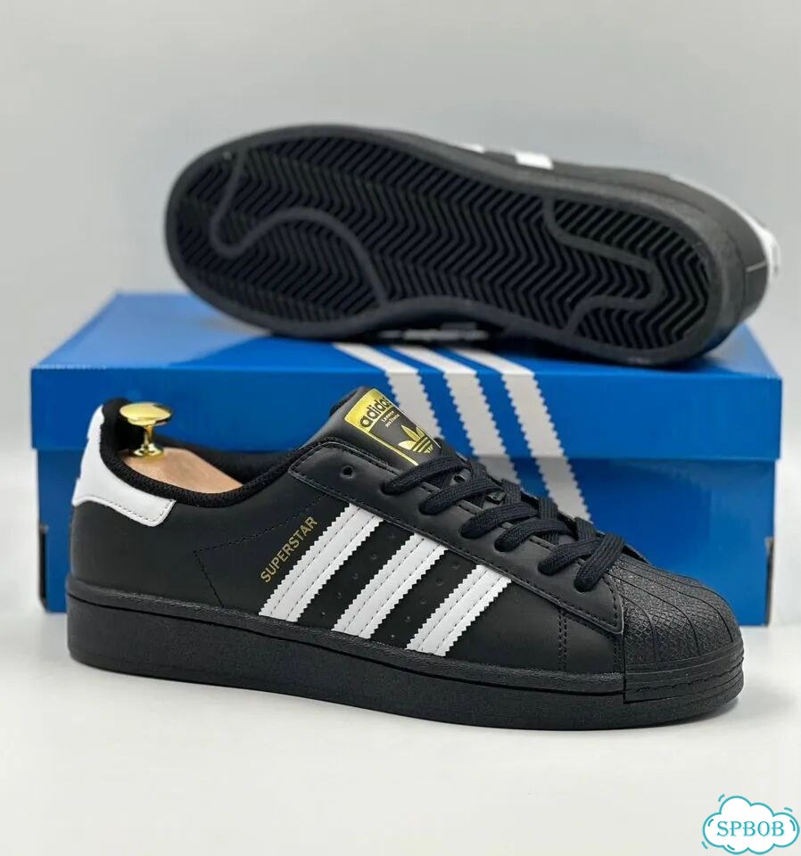 Adidas Superstar Black White фото 4