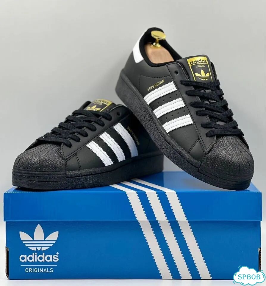Adidas Superstar Black White фото 5
