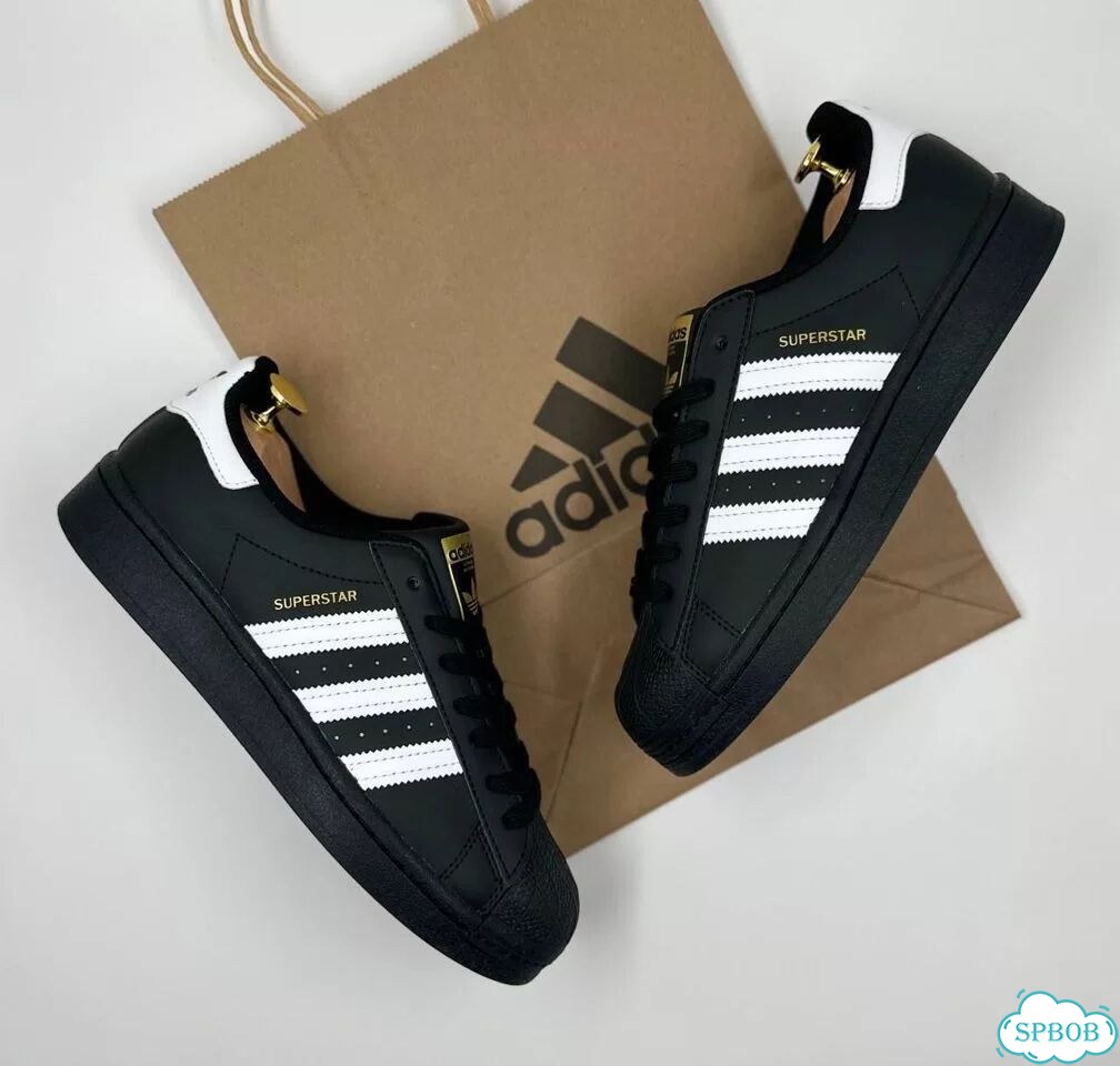 Adidas Superstar Black White фото 6