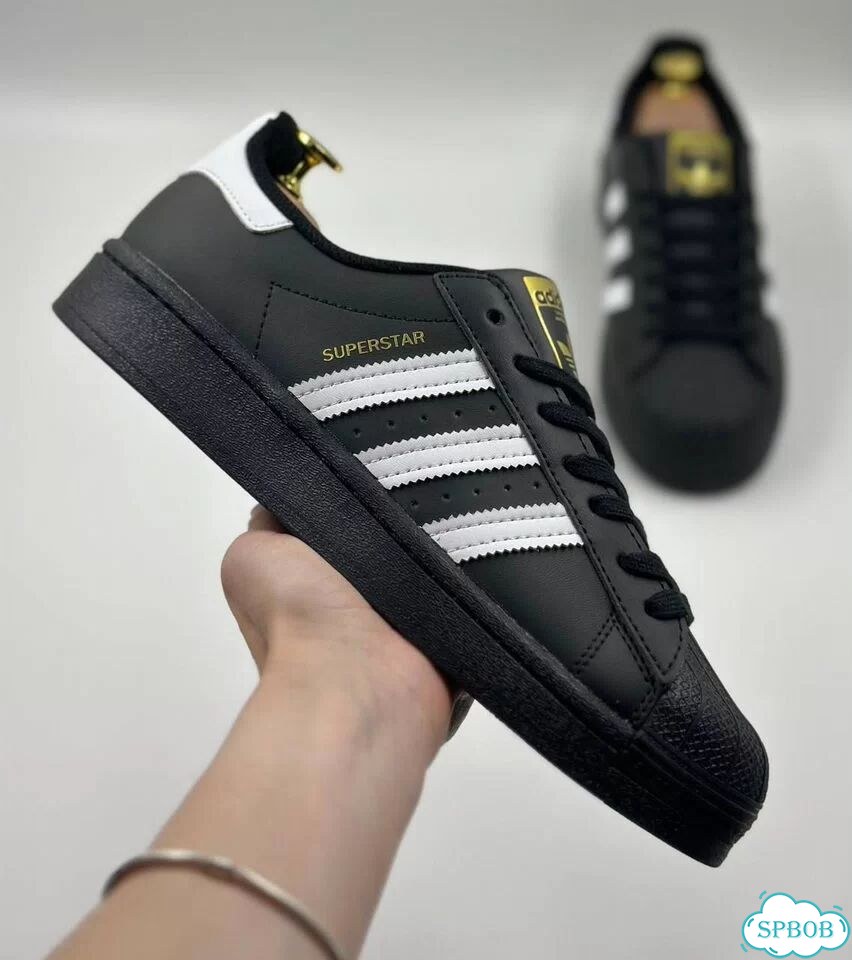 Adidas Superstar Black White фото 7