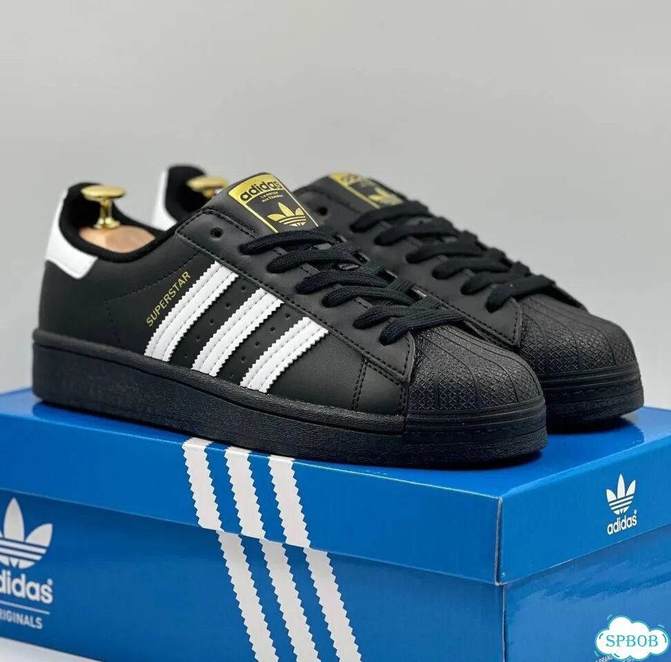 Adidas Superstar Black White фото 8