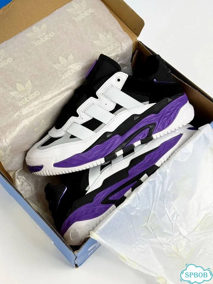 Adidas Niteball Black White Purple фото 1