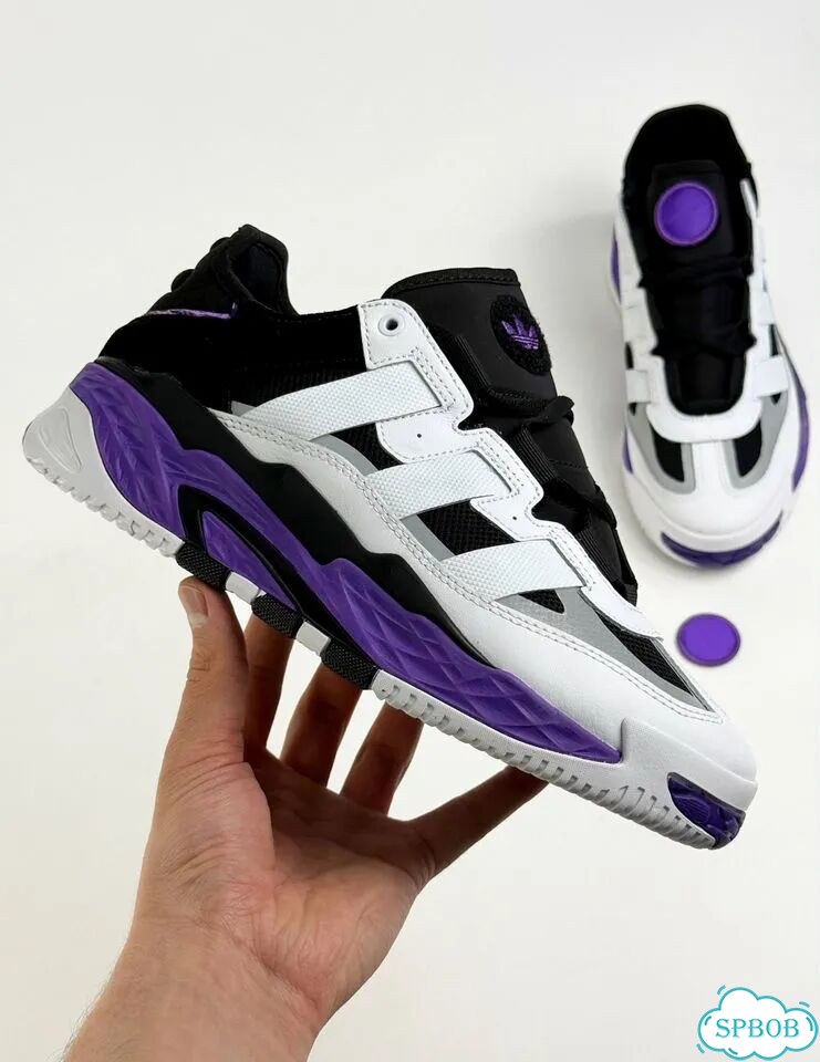 Adidas Niteball Black White Purple фото 2