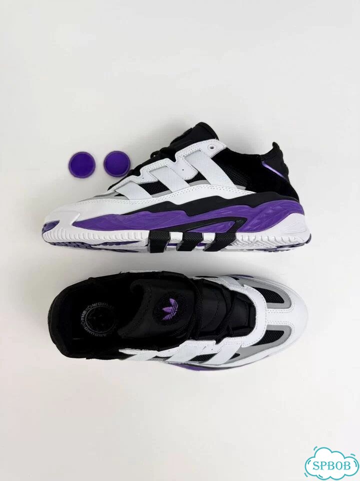 Adidas Niteball Black White Purple фото 4
