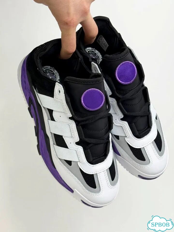 Adidas Niteball Black White Purple фото 5