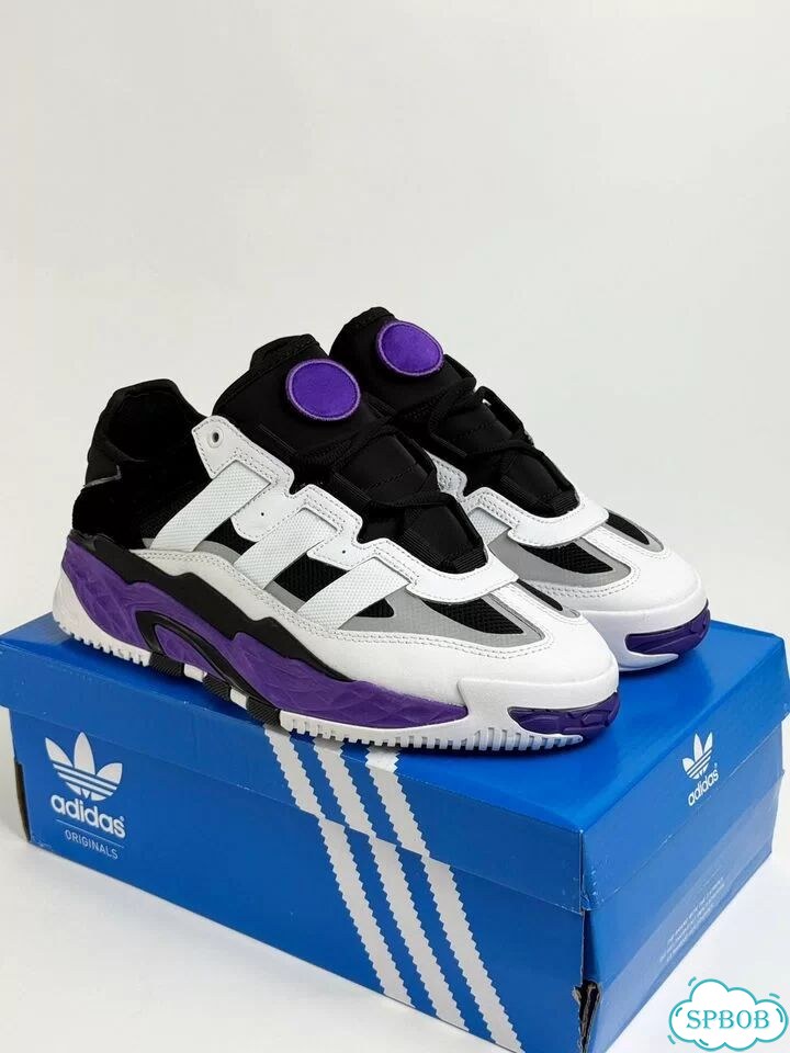 Adidas Niteball Black White Purple фото 6
