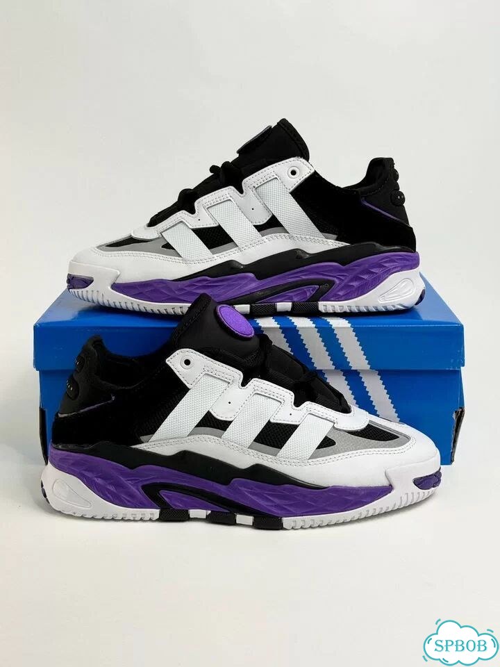Adidas Niteball Black White Purple фото 7