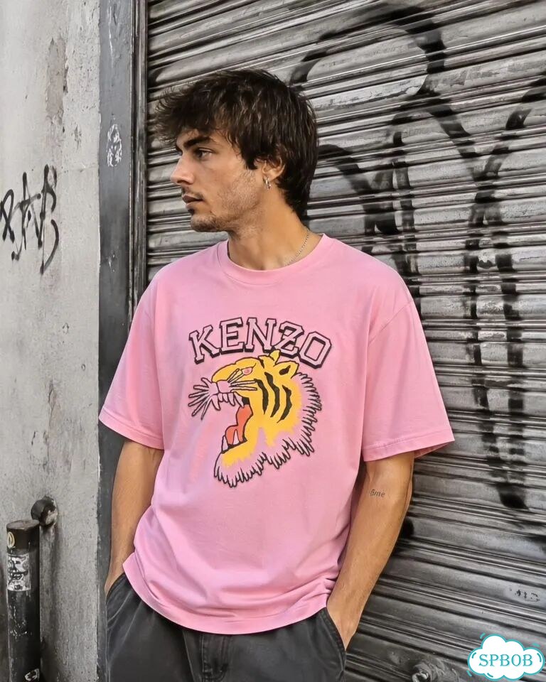 Футболка Kenzo розовая оверсайз фото 1