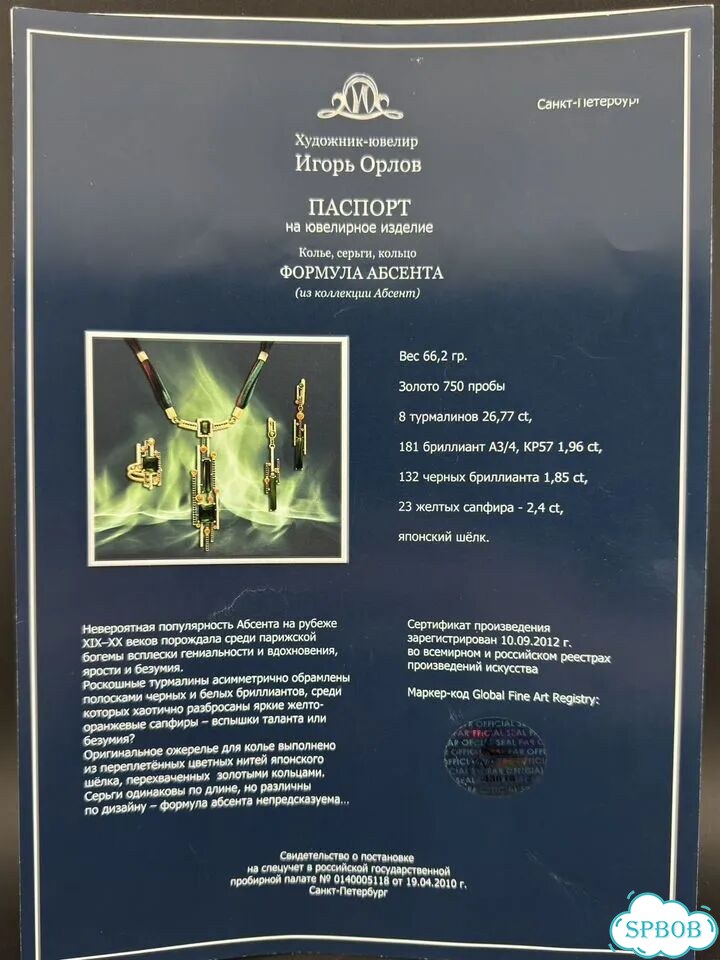 Гарнитур 750 формула абсента Игорь Орлов фото 9