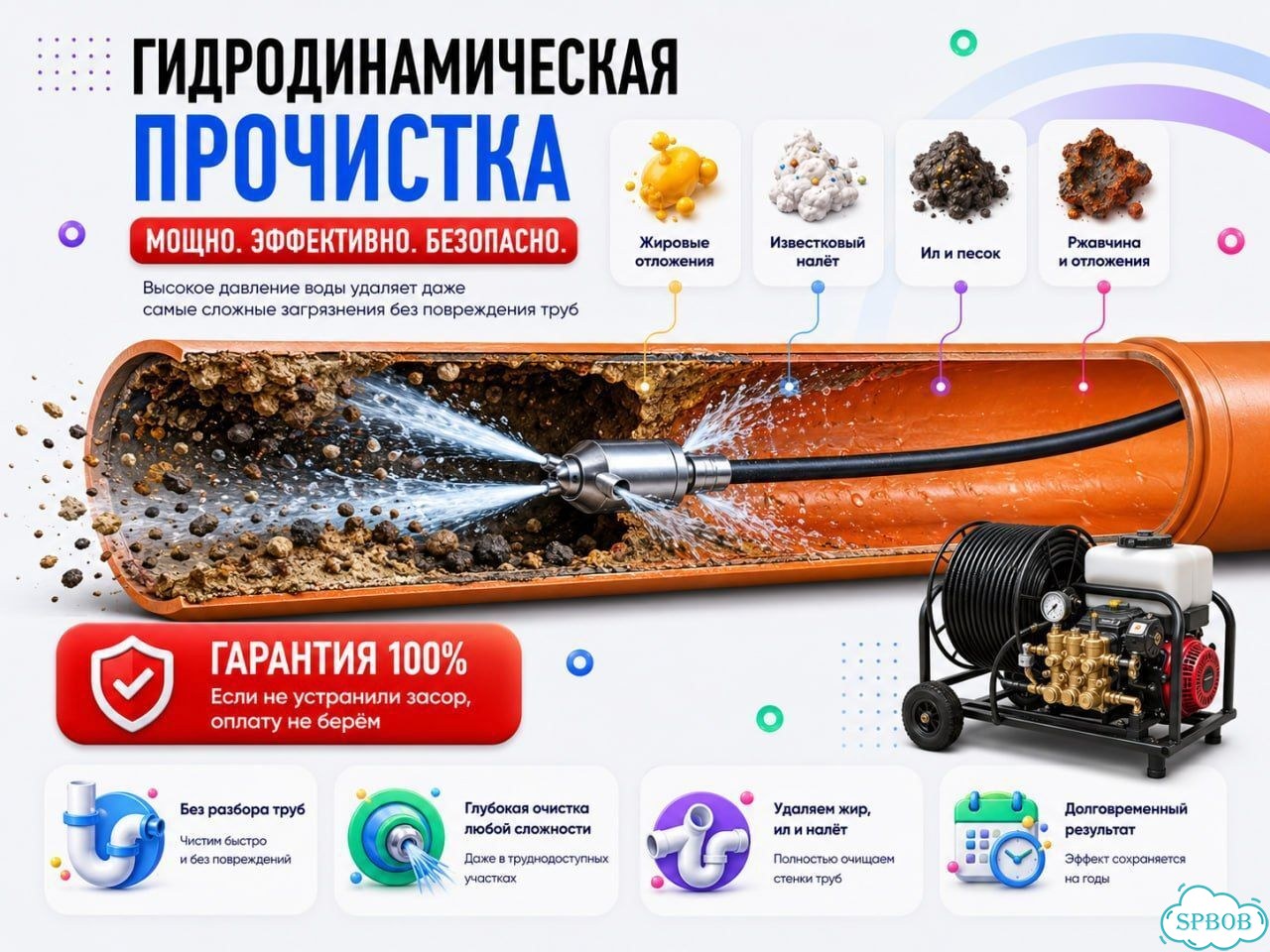 Прочистка канализации. Устранение засоров фото 4
