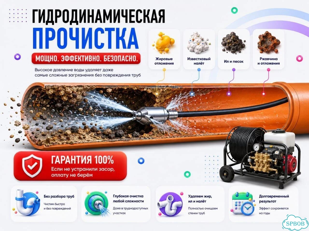 Прочистка канализации. Устранение засоров фото 4