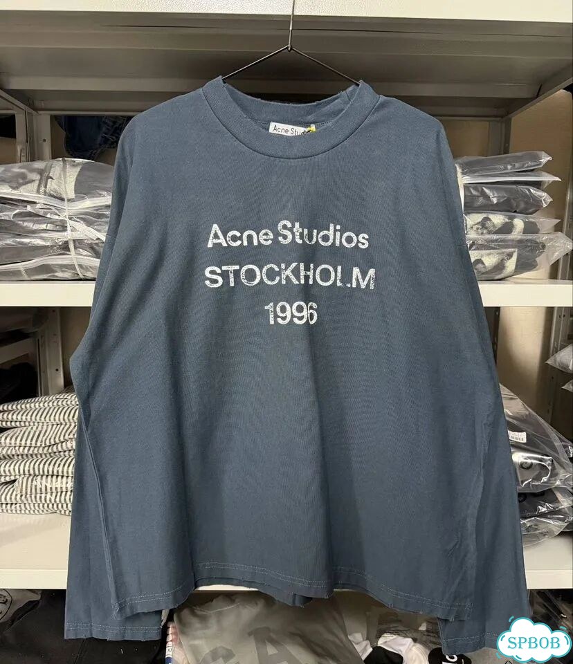 Лонгслив Acne Studios stockholm 1996 синий фото 2