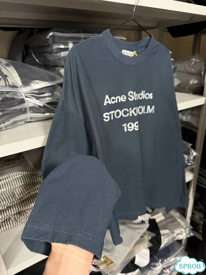 Лонгслив Acne Studios stockholm 1996 синий фото 6