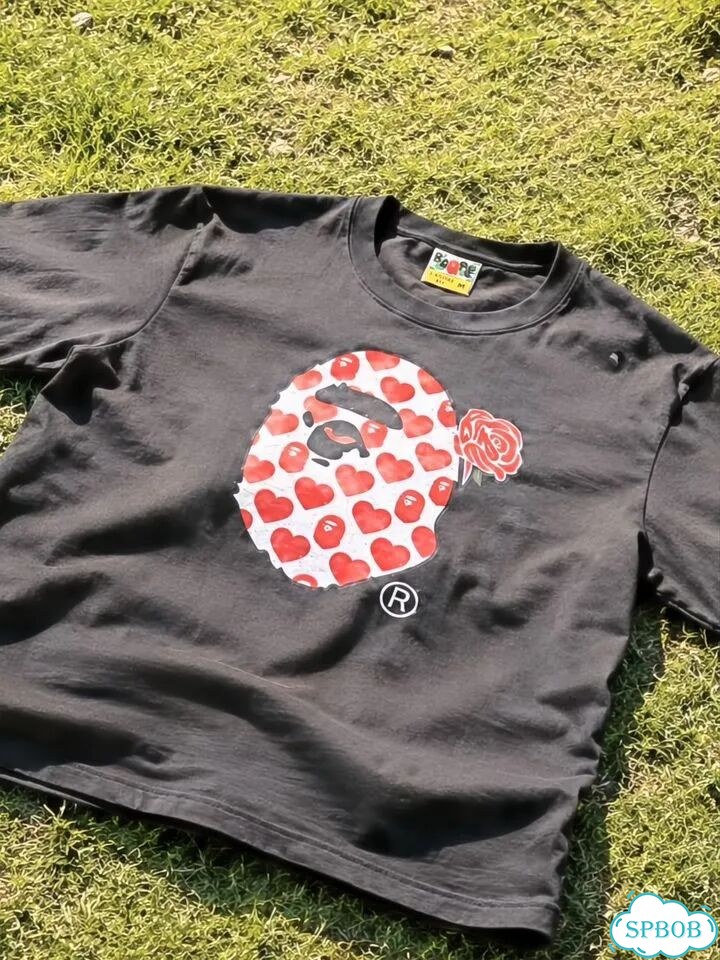 Bape Hearts Camo футболка фото 1