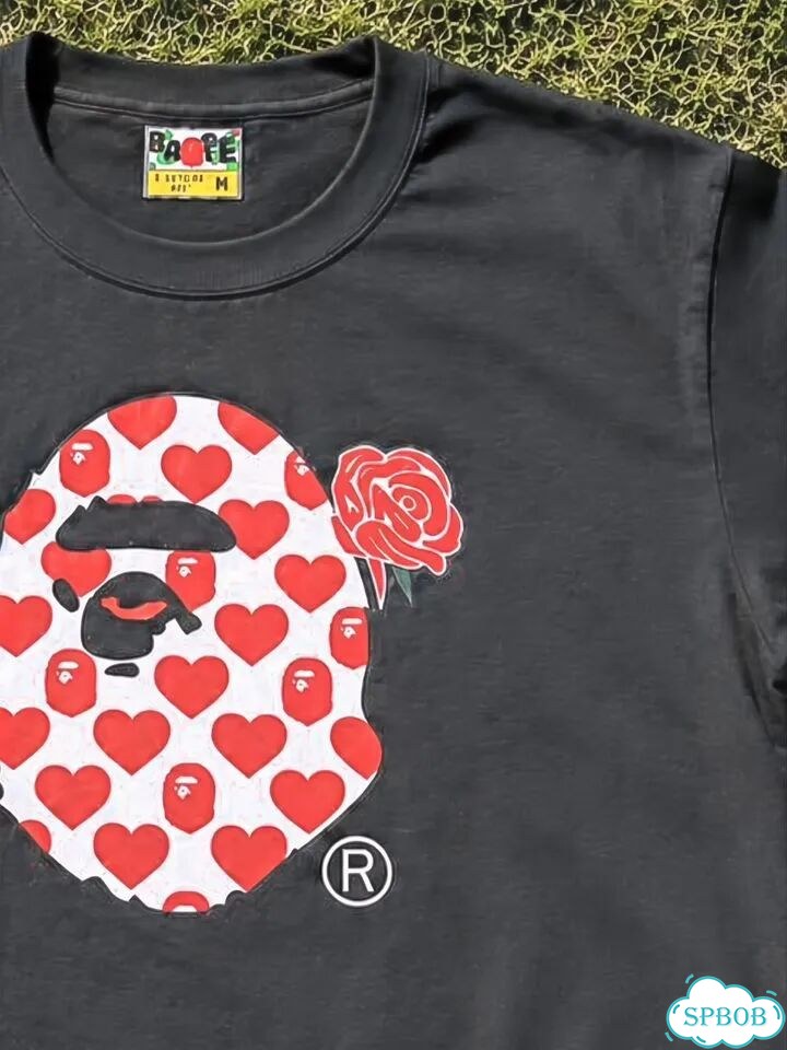 Bape Hearts Camo футболка фото 3