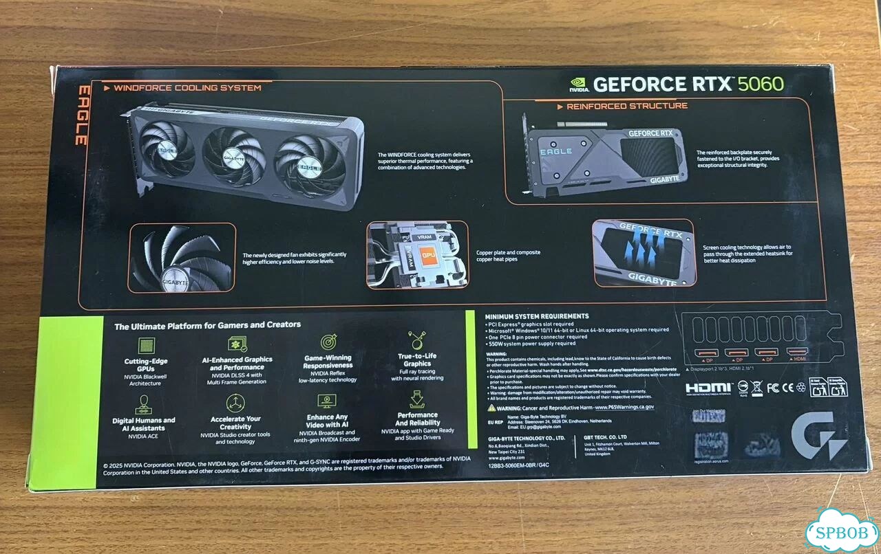 Видеокарта Gigabyte RTX 5060 8Gb Eagle Max OC фото 3