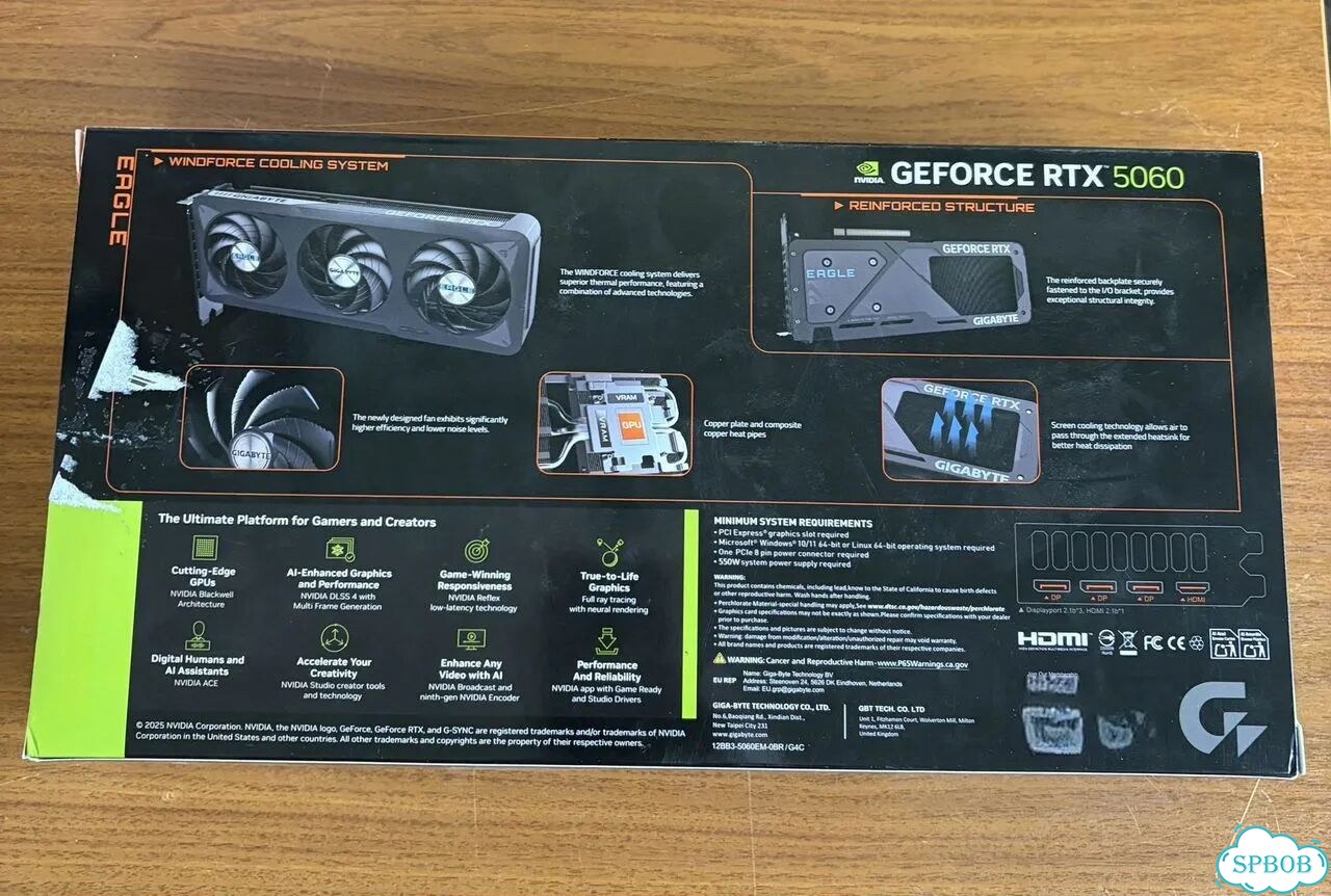 Видеокарта Gigabyte RTX 5060 8Gb Eagle Max OC фото 8